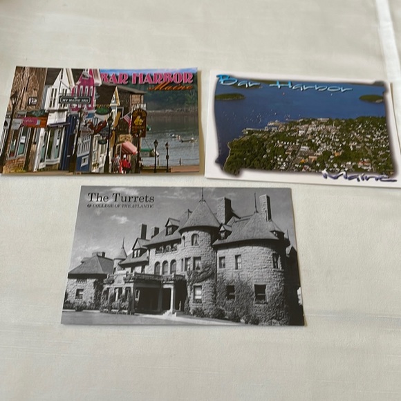 Set of 3 post cards unused new travel Maine Bar Harbor the Turrets - Picture 1 of 7